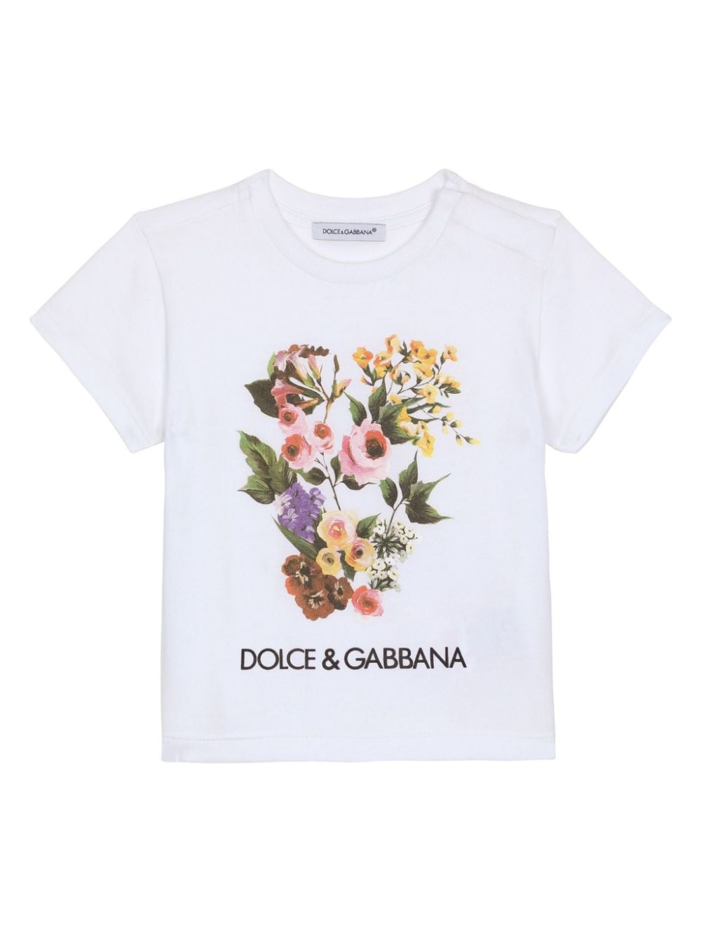 Dolce & Gabbana Kids floral-print cotton T-shirt - White von Dolce & Gabbana Kids