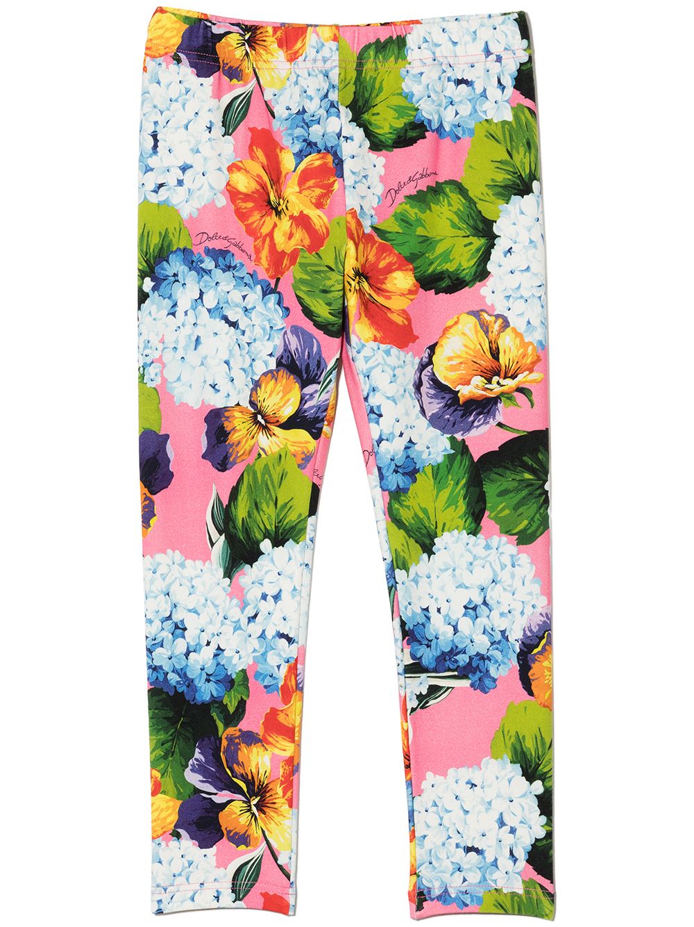 Dolce & Gabbana Kids floral-print cotton leggings - Pink von Dolce & Gabbana Kids