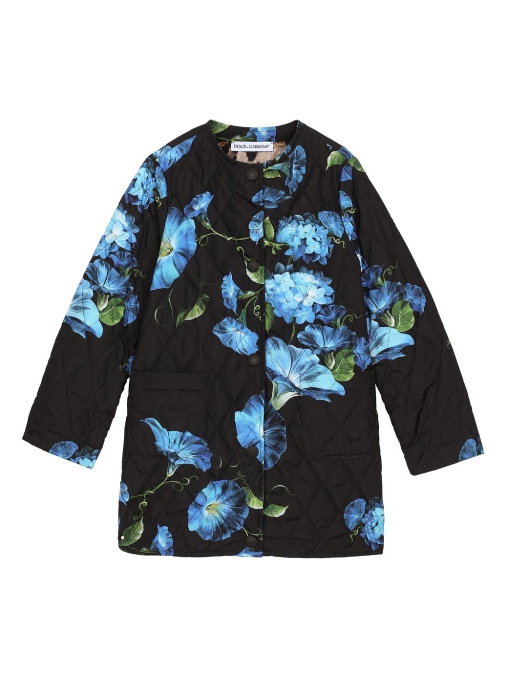 Dolce & Gabbana Kids floral-print cotton quilted jacket - Black von Dolce & Gabbana Kids