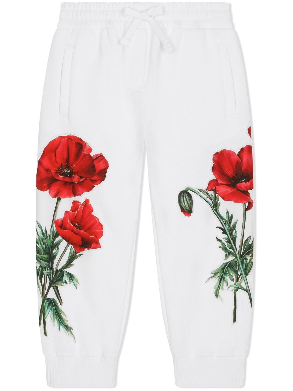 Dolce & Gabbana Kids floral-print cotton track pants - White von Dolce & Gabbana Kids