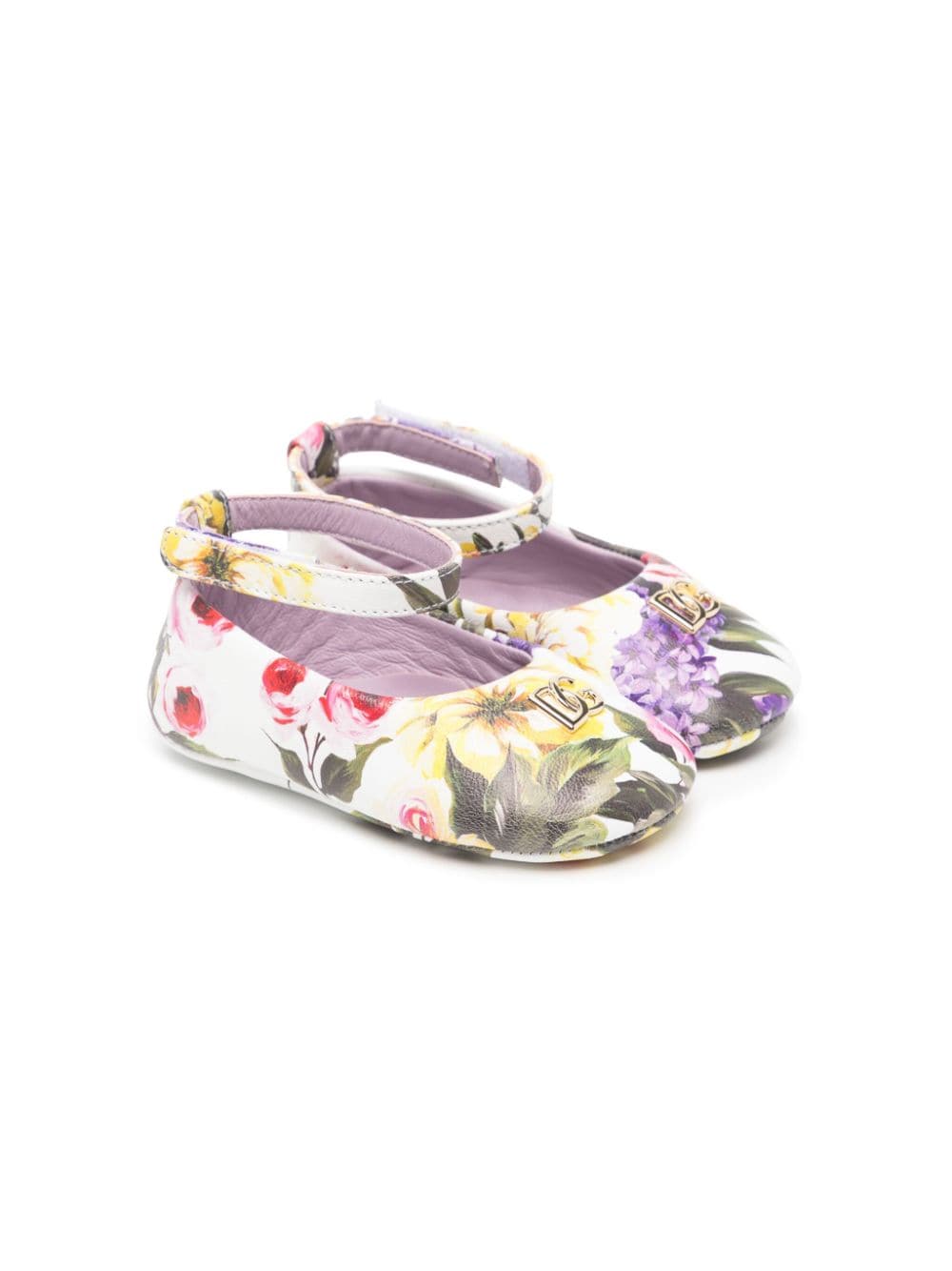 Dolce & Gabbana Kids floral-print leather ballerina shoes - Multicolour von Dolce & Gabbana Kids