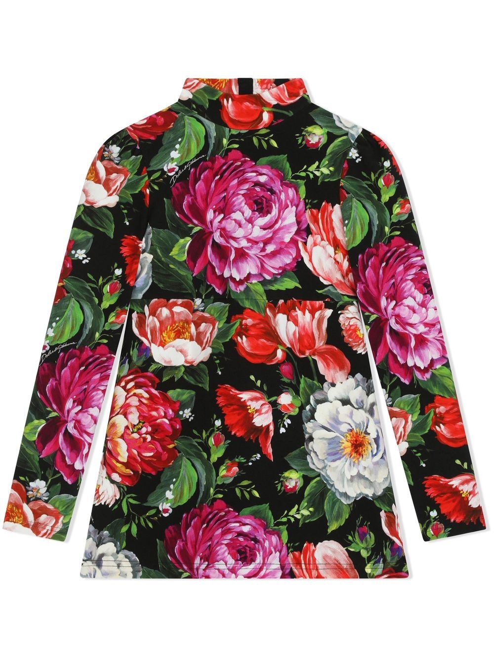 Dolce & Gabbana Kids floral-print mock neck dress - Black von Dolce & Gabbana Kids