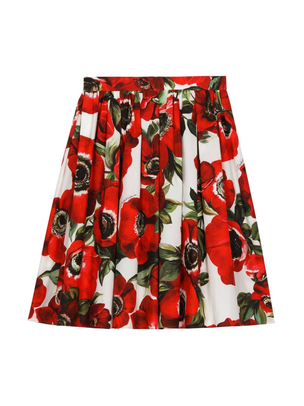 Dolce & Gabbana Kids floral-print pleated skirt - Red von Dolce & Gabbana Kids