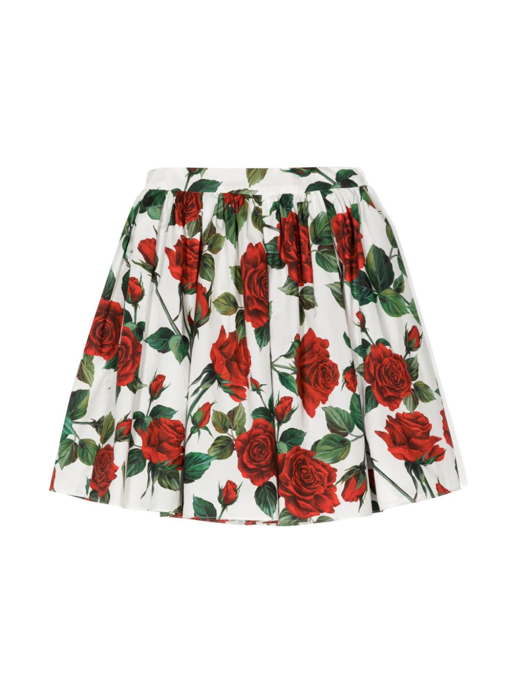 Dolce & Gabbana Kids floral-print pleated skirt - White von Dolce & Gabbana Kids