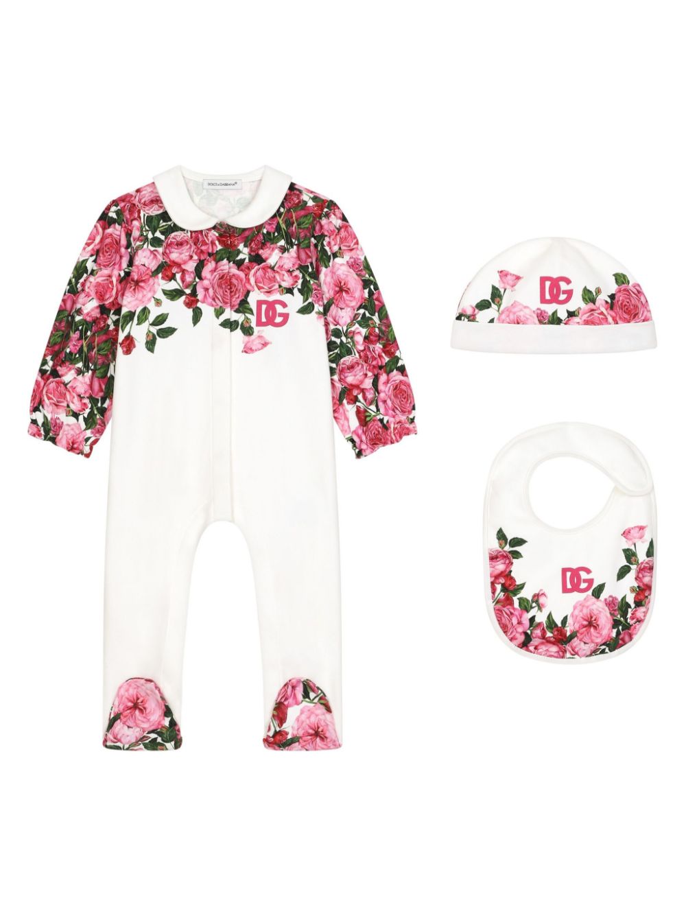 Dolce & Gabbana Kids floral-print romper set - White von Dolce & Gabbana Kids