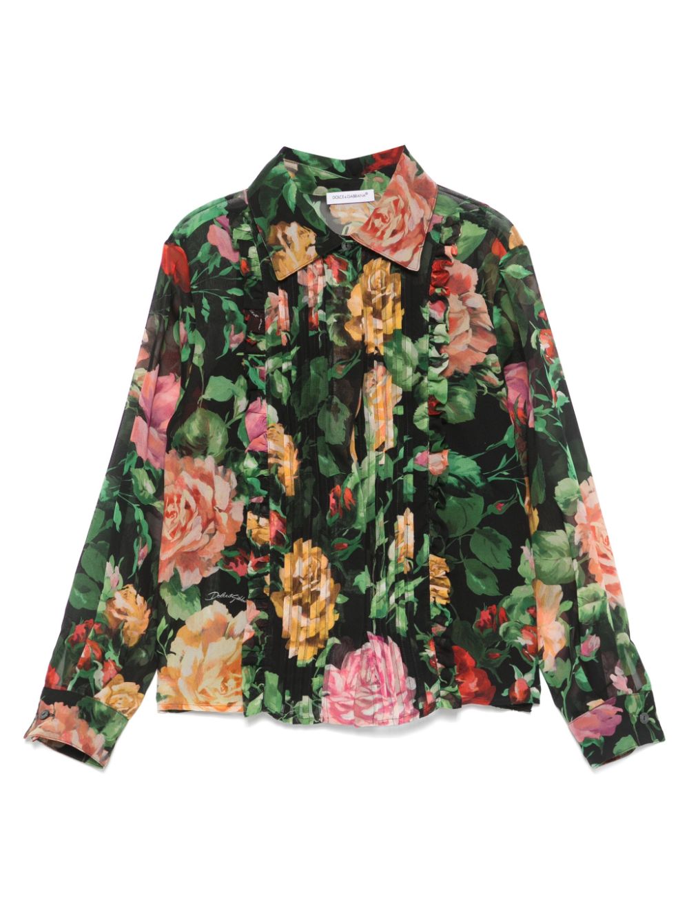 Dolce & Gabbana Kids floral-print shirt - Black von Dolce & Gabbana Kids