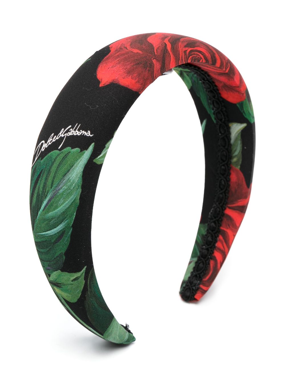 Dolce & Gabbana Kids floral-print silk-cotton headband - Red von Dolce & Gabbana Kids