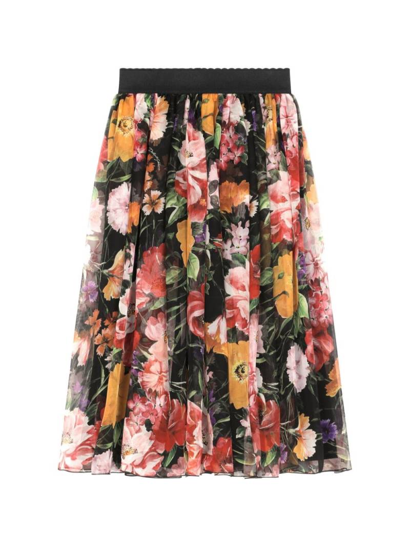 Dolce & Gabbana Kids floral-print skirt - Black von Dolce & Gabbana Kids