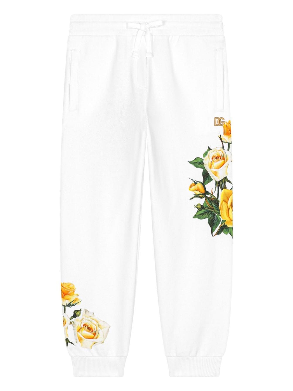 Dolce & Gabbana Kids floral-print track pants - White von Dolce & Gabbana Kids