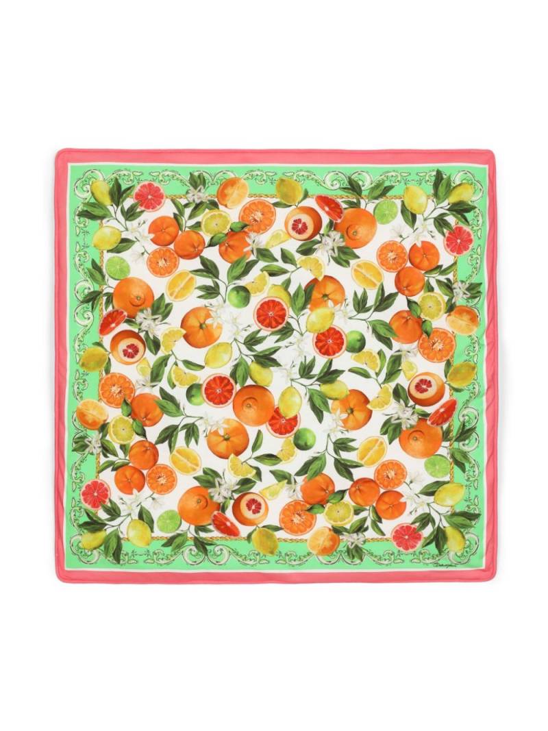 Dolce & Gabbana Kids fruit-print cotton blanket - White von Dolce & Gabbana Kids