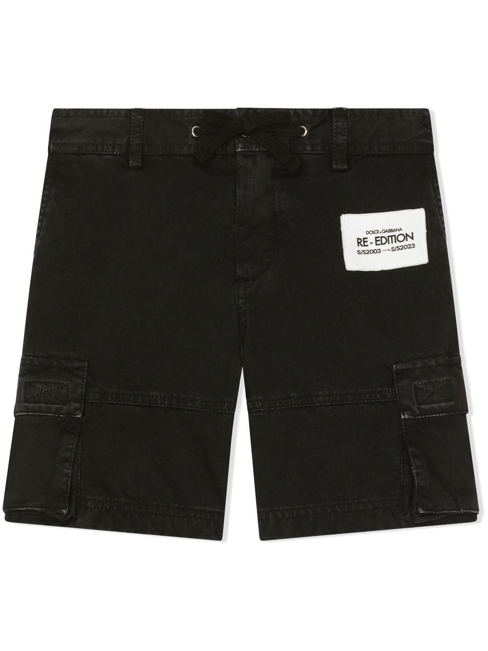 Dolce & Gabbana Kids garment-dyed cotton shorts - Black von Dolce & Gabbana Kids