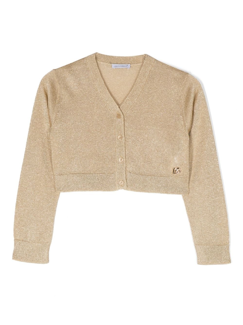 Dolce & Gabbana Kids glittered V-neck cardigan - Gold von Dolce & Gabbana Kids