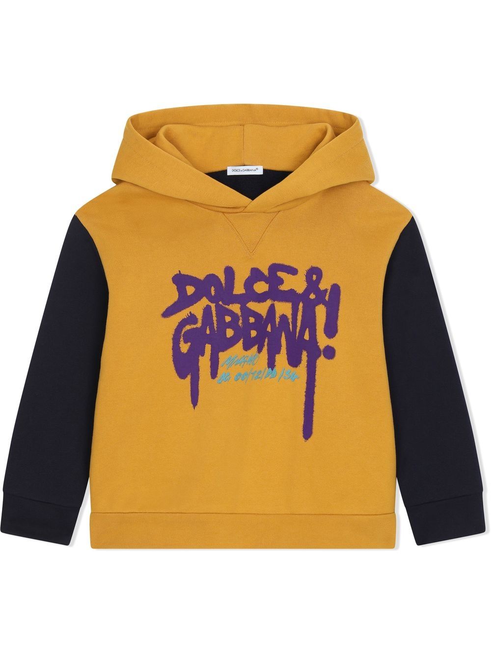 Dolce & Gabbana Kids graffiti logo-print hoodie - Yellow von Dolce & Gabbana Kids