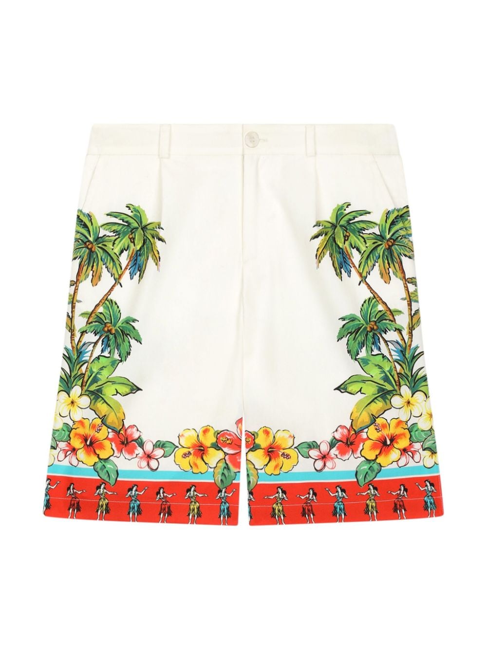 Dolce & Gabbana Kids graphic-print Bermuda shorts - White