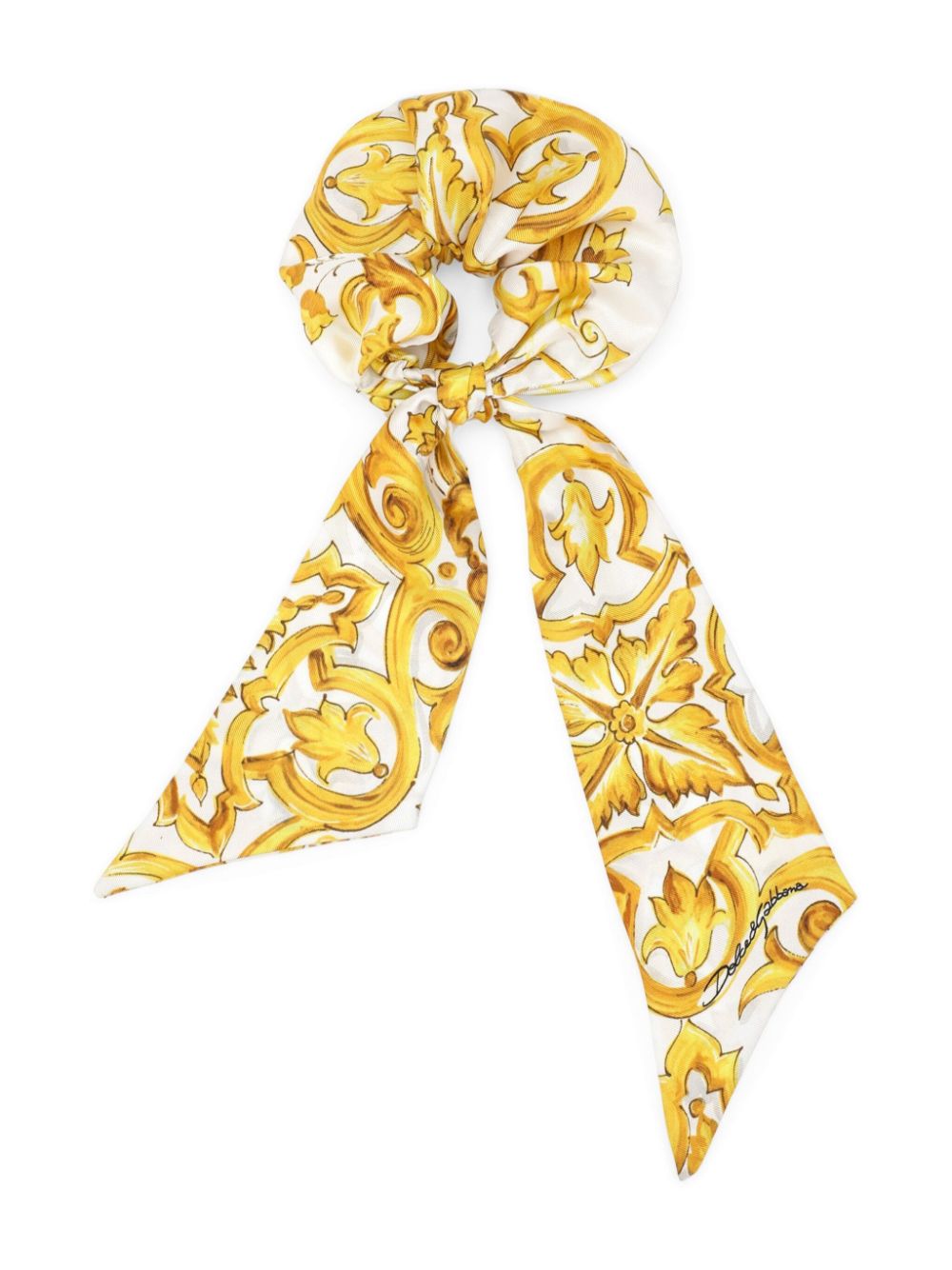 Dolce & Gabbana Kids graphic-print cotton scrunchie - Yellow von Dolce & Gabbana Kids