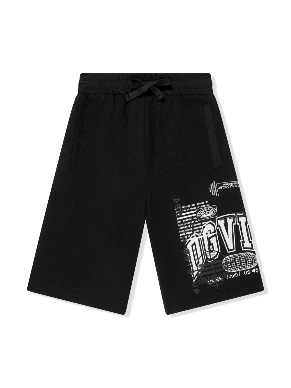 Dolce & Gabbana Kids graphic-print cotton shorts - Black von Dolce & Gabbana Kids