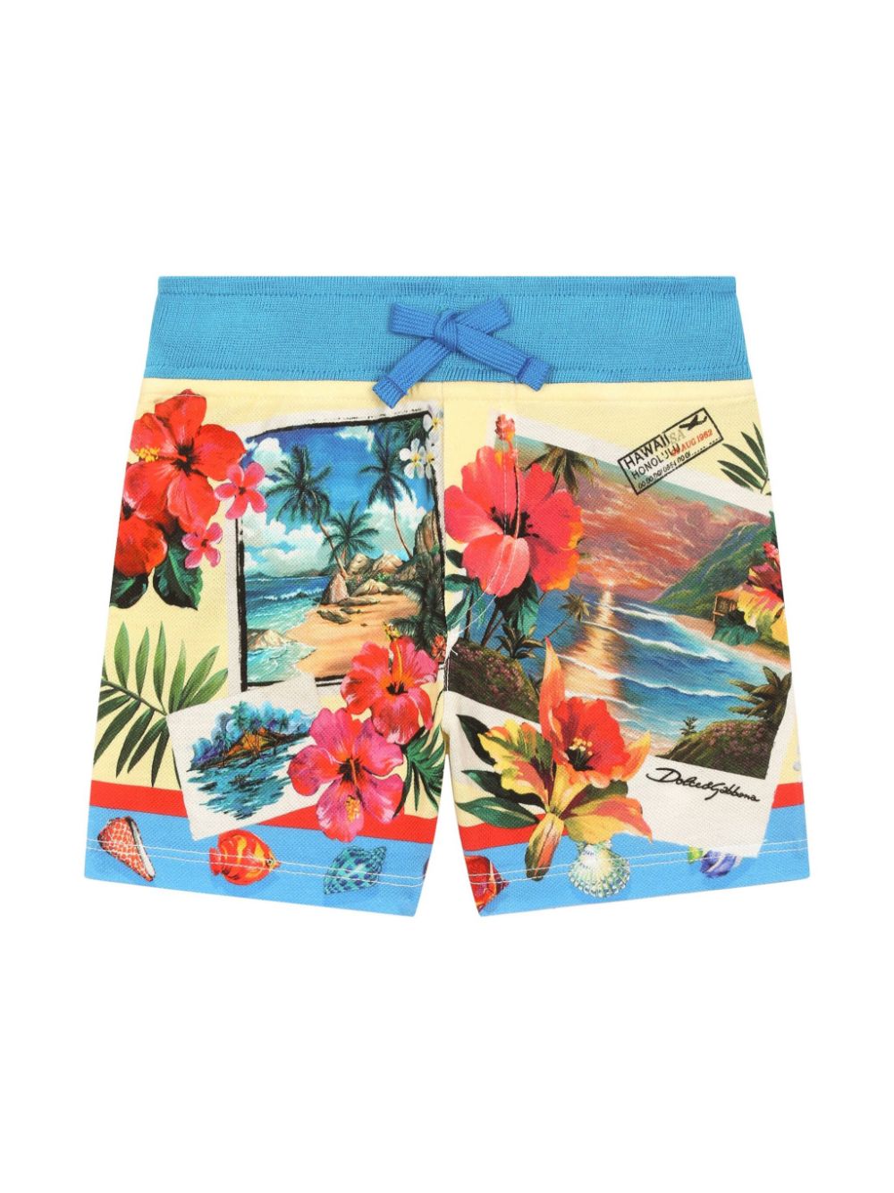 Dolce & Gabbana Kids graphic-print cotton shorts - Blue von Dolce & Gabbana Kids