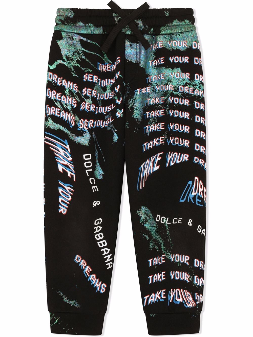 Dolce & Gabbana Kids graphic-print cotton track trousers - Black von Dolce & Gabbana Kids