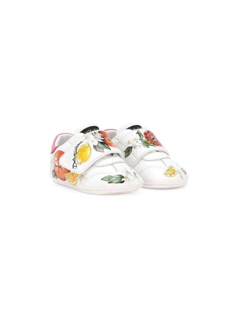 Dolce & Gabbana Kids graphic-print leather trainers - White von Dolce & Gabbana Kids