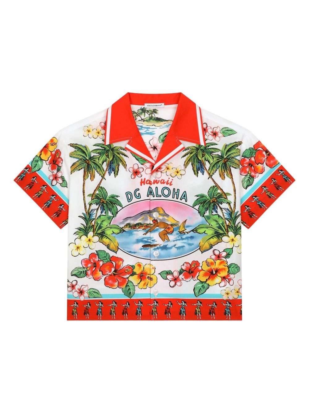 Dolce & Gabbana Kids gtaphic-print cotton shirt - White von Dolce & Gabbana Kids