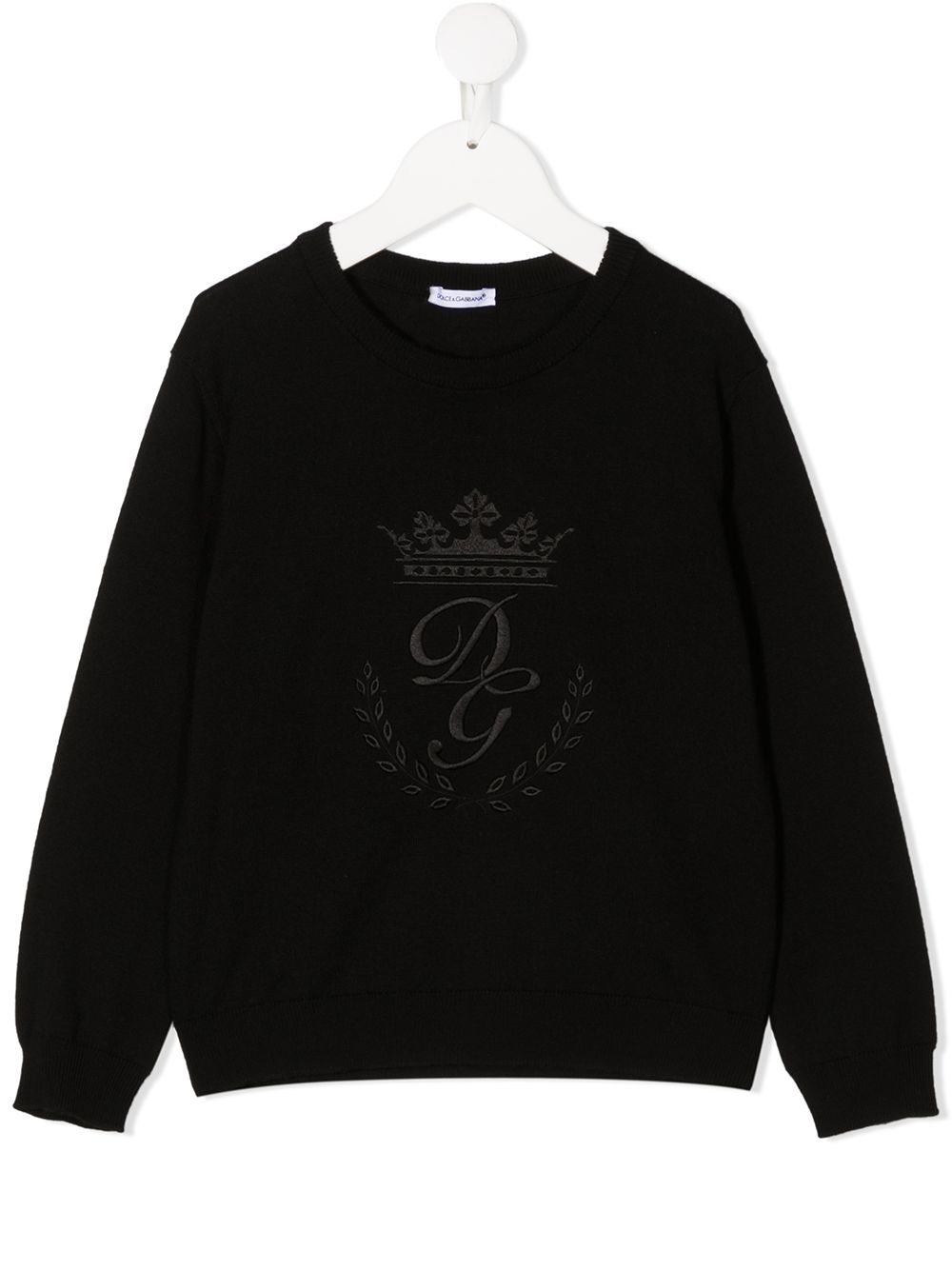 Dolce & Gabbana Kids heritage embroidery jumper - Black von Dolce & Gabbana Kids