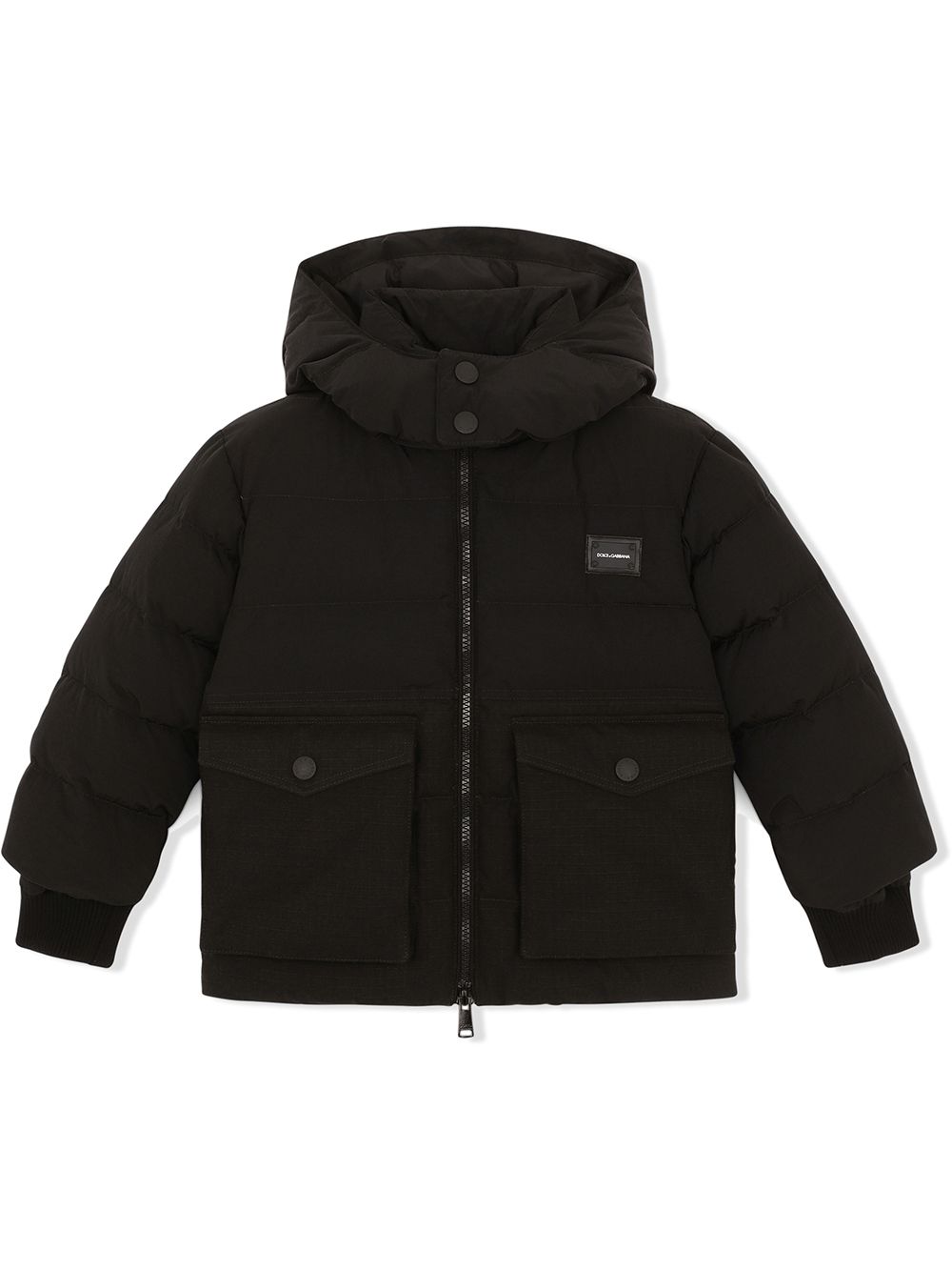 Dolce & Gabbana Kids hooded down jacket - Black von Dolce & Gabbana Kids