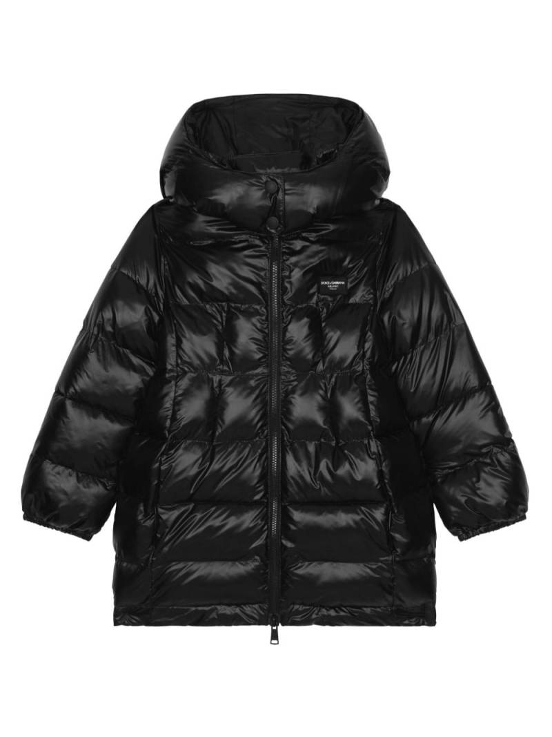 Dolce & Gabbana Kids hooded padded coat - Black von Dolce & Gabbana Kids