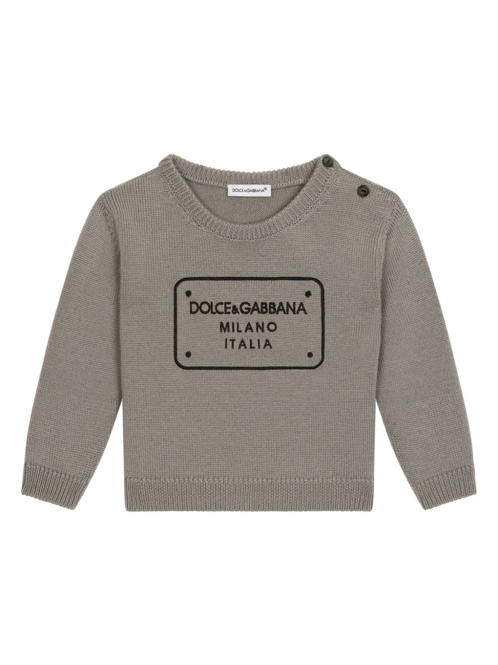 Dolce & Gabbana Kids intarsia-knit logo jumper - Grey von Dolce & Gabbana Kids