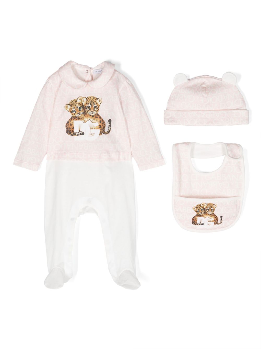 Dolce & Gabbana Kids jacquard logo-motif cotton babygrow set - White von Dolce & Gabbana Kids