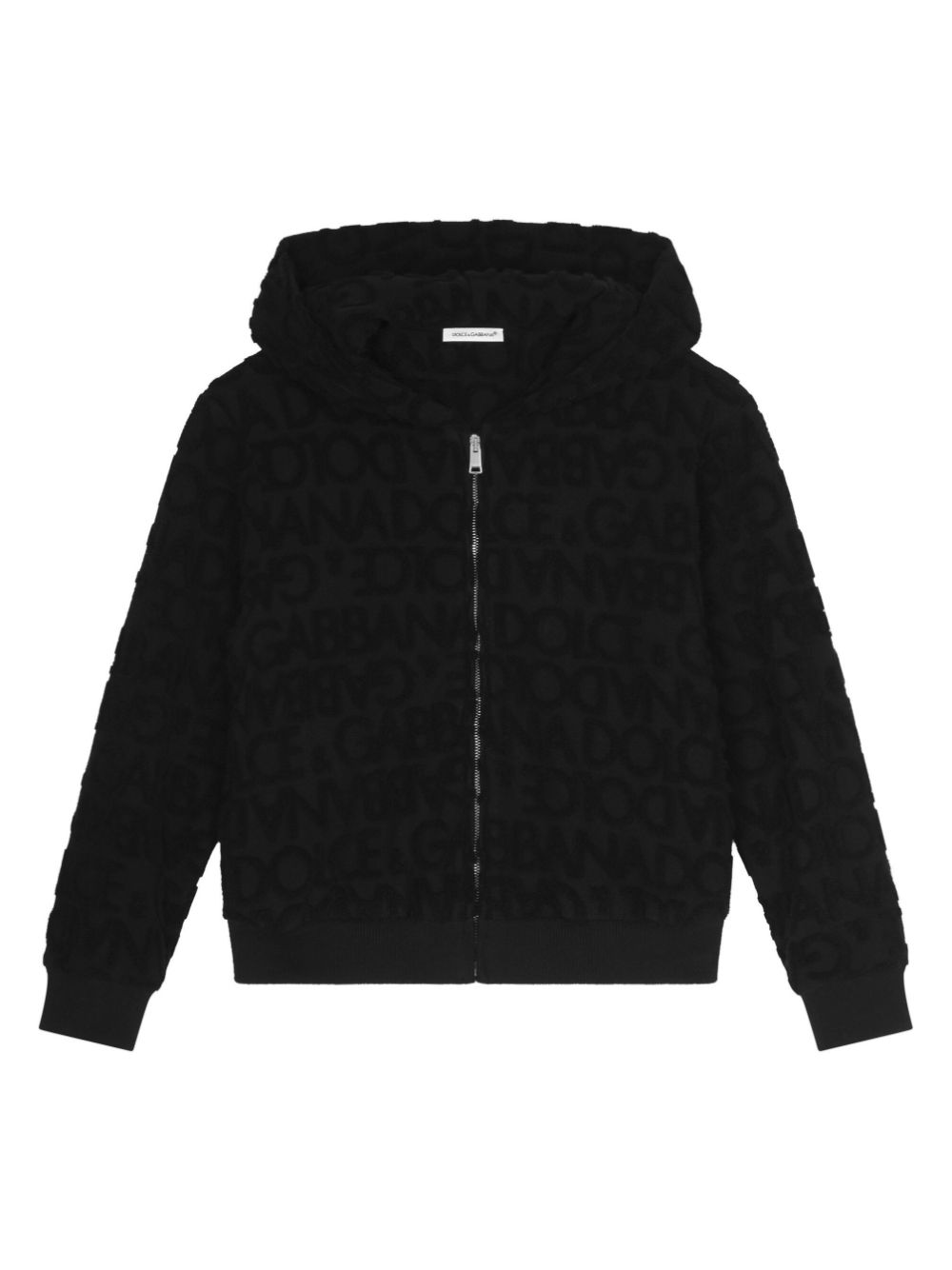 Dolce & Gabbana Kids jacquard-logo zip-up hoodie - Black von Dolce & Gabbana Kids