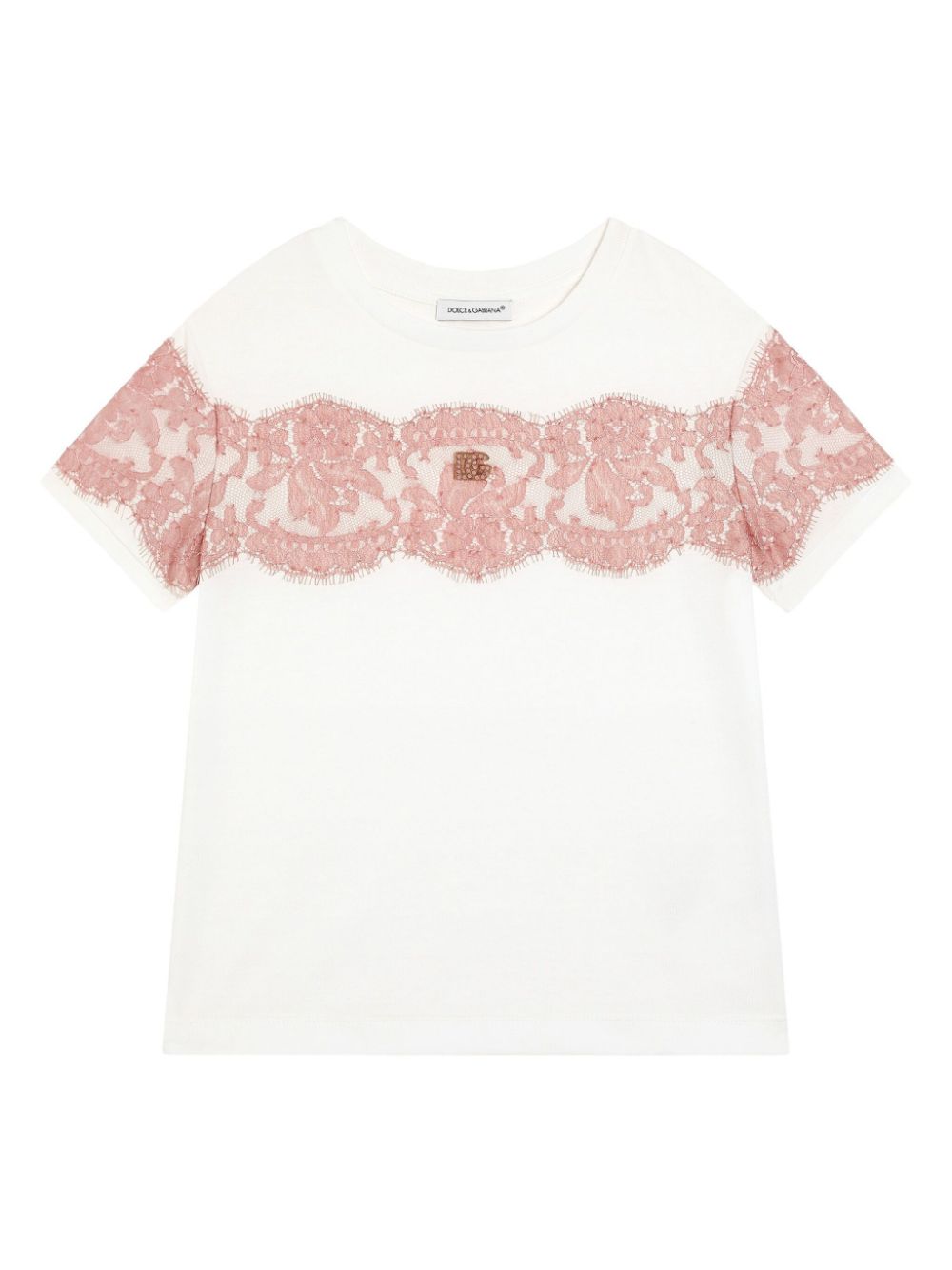 Dolce & Gabbana Kids lace-detail T-shirt - White von Dolce & Gabbana Kids