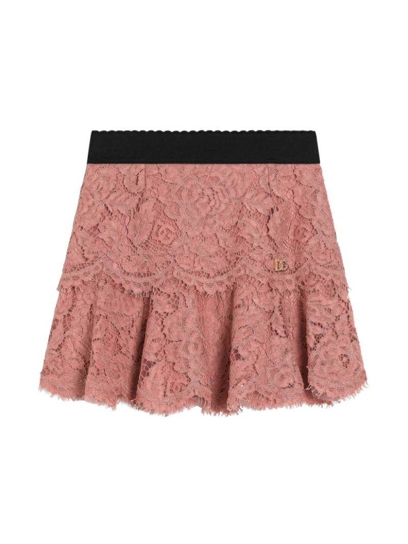 Dolce & Gabbana Kids lace mini skirt - Pink von Dolce & Gabbana Kids