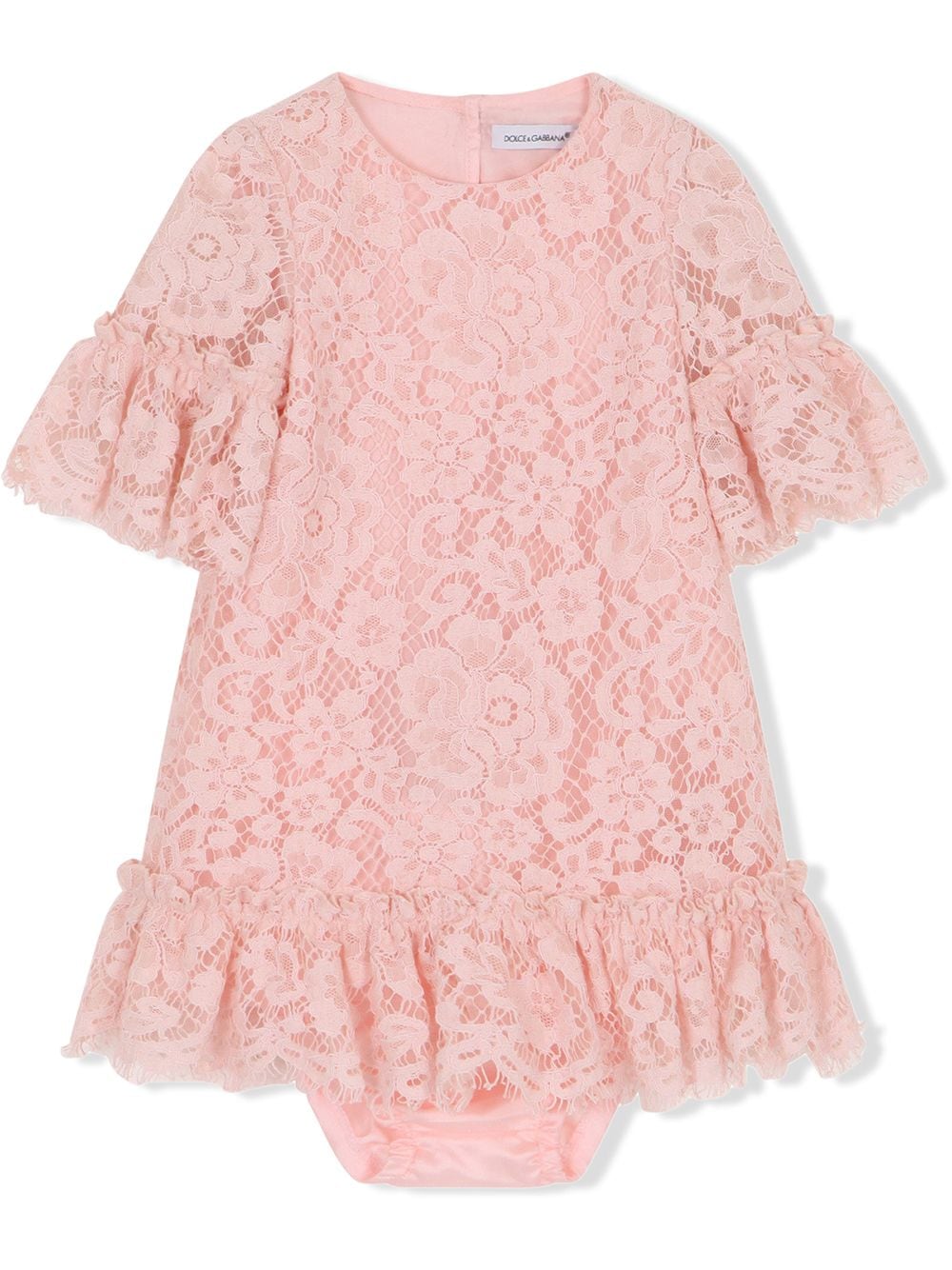 Dolce & Gabbana Kids lace-overlay midi dress - Pink von Dolce & Gabbana Kids