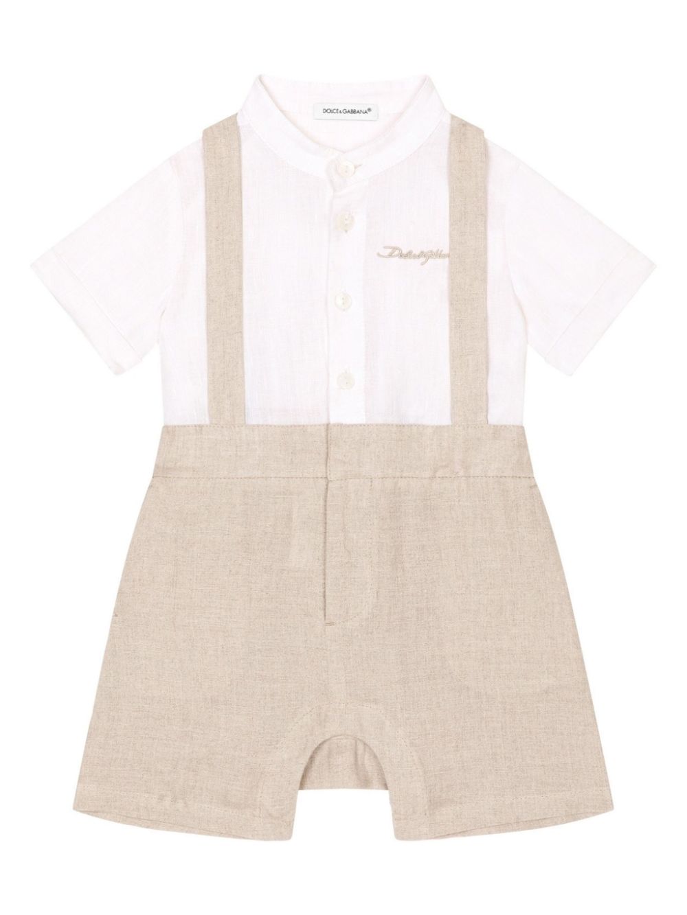 Dolce & Gabbana Kids layered linen shorties - Neutrals von Dolce & Gabbana Kids