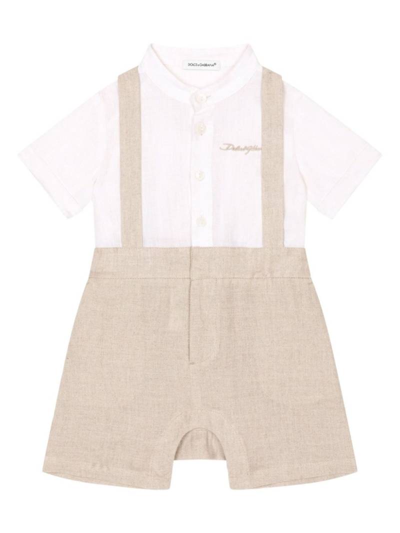 Dolce & Gabbana Kids layered linen shorties - Neutrals von Dolce & Gabbana Kids