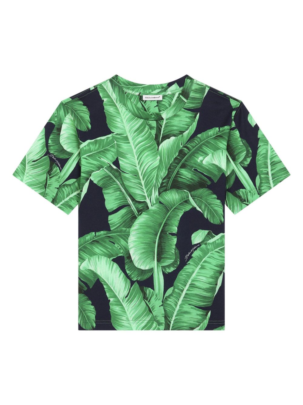 Dolce & Gabbana Kids leaf-print cotton T-shirt - Black von Dolce & Gabbana Kids