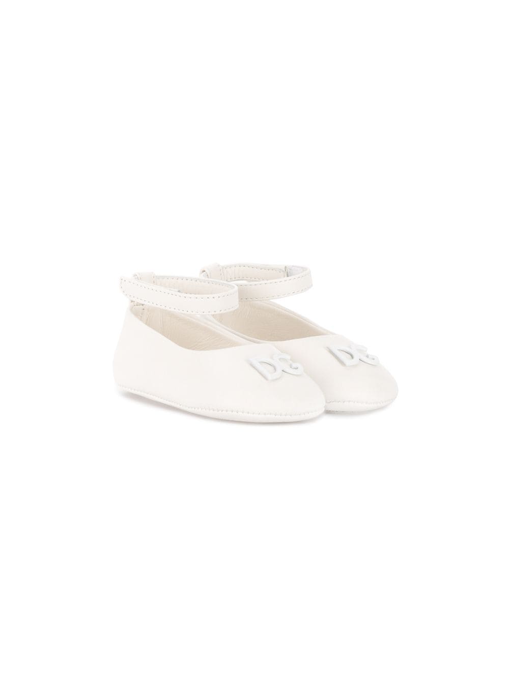 Dolce & Gabbana Kids leather ballerina shoes - White von Dolce & Gabbana Kids