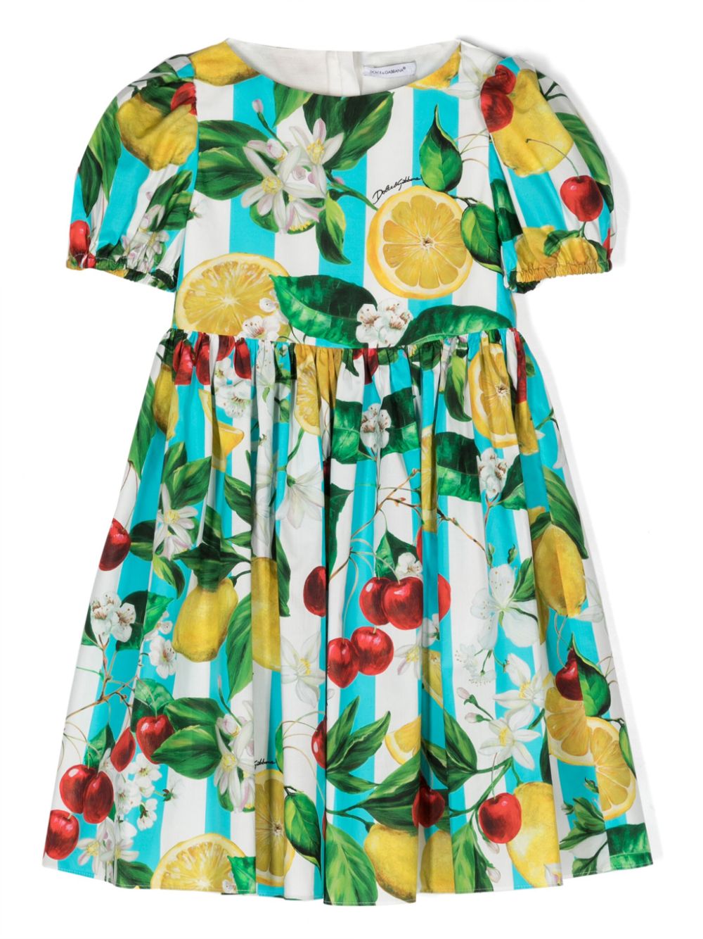 Dolce & Gabbana Kids lemon-print cotton dress - White von Dolce & Gabbana Kids