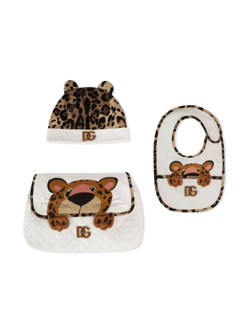 Dolce & Gabbana Kids leopard-print gift set - White von Dolce & Gabbana Kids