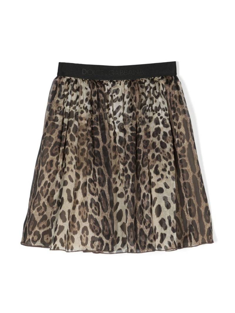 Dolce & Gabbana Kids leopard-print silk skirt - Brown von Dolce & Gabbana Kids