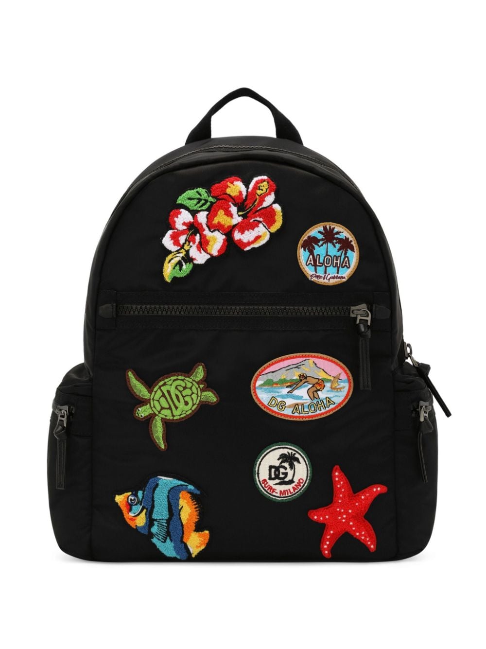 Dolce & Gabbana Kids logo-appliqué backpack - Black von Dolce & Gabbana Kids