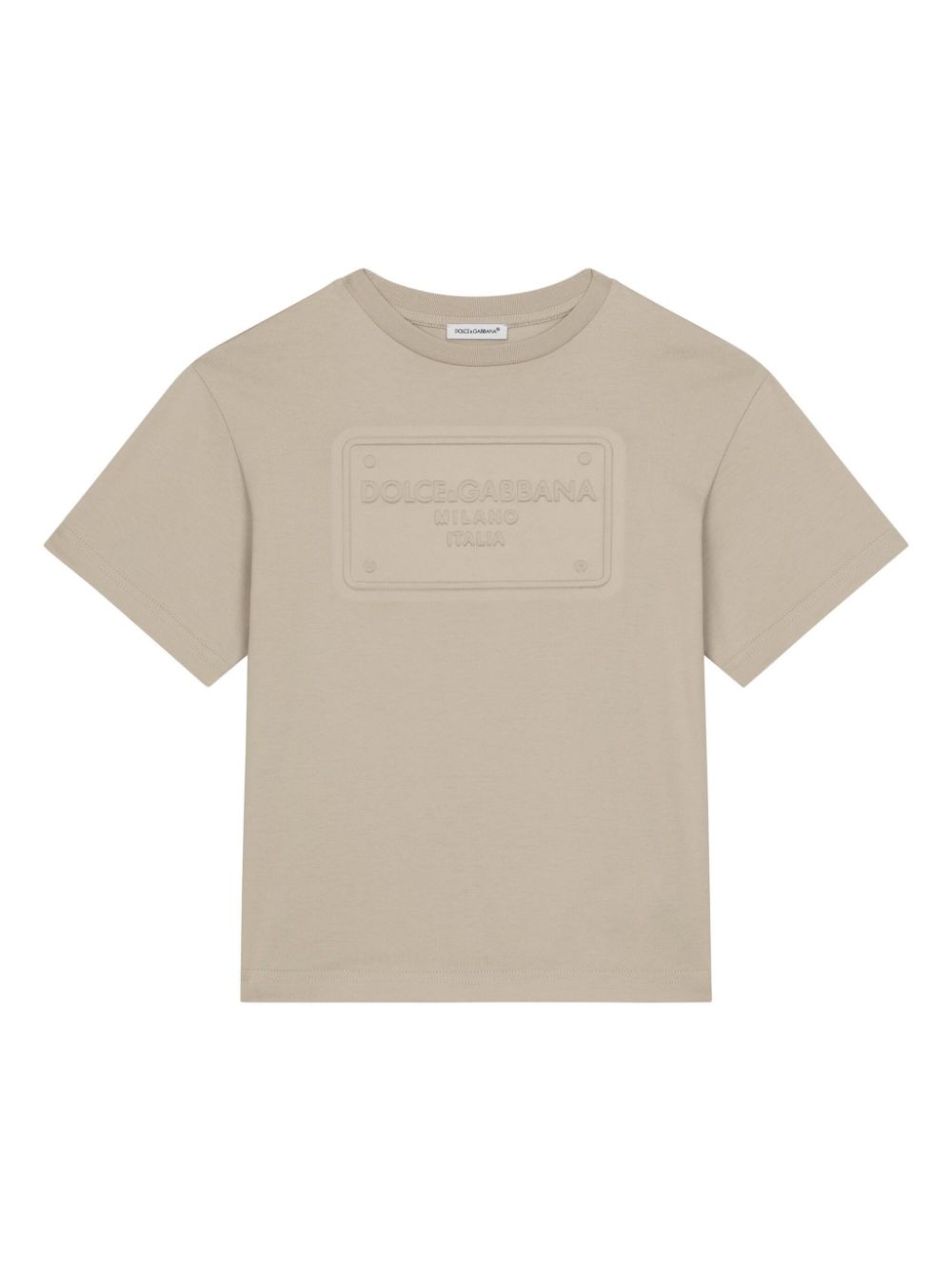 Dolce & Gabbana Kids logo-appliqué cotton T-shirt - Neutrals von Dolce & Gabbana Kids