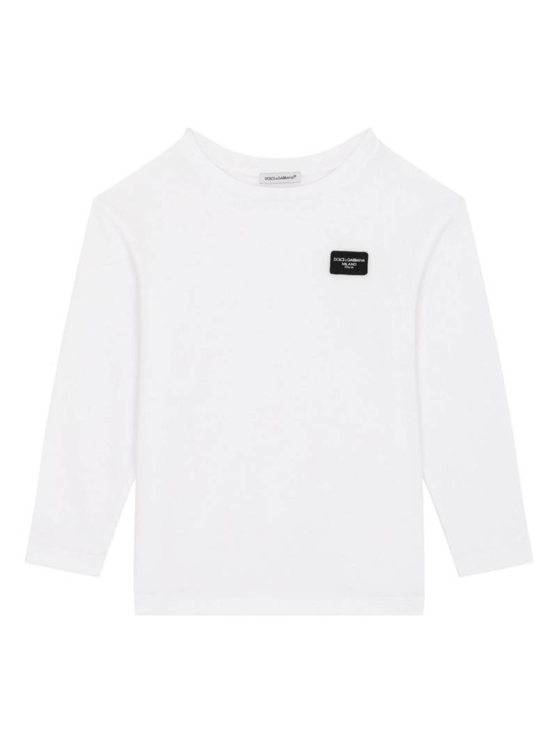 Dolce & Gabbana Kids logo-appliqué cotton T-shirt - White von Dolce & Gabbana Kids