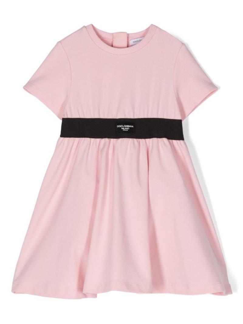 Dolce & Gabbana Kids logo-appliqué cotton dress set - Pink von Dolce & Gabbana Kids