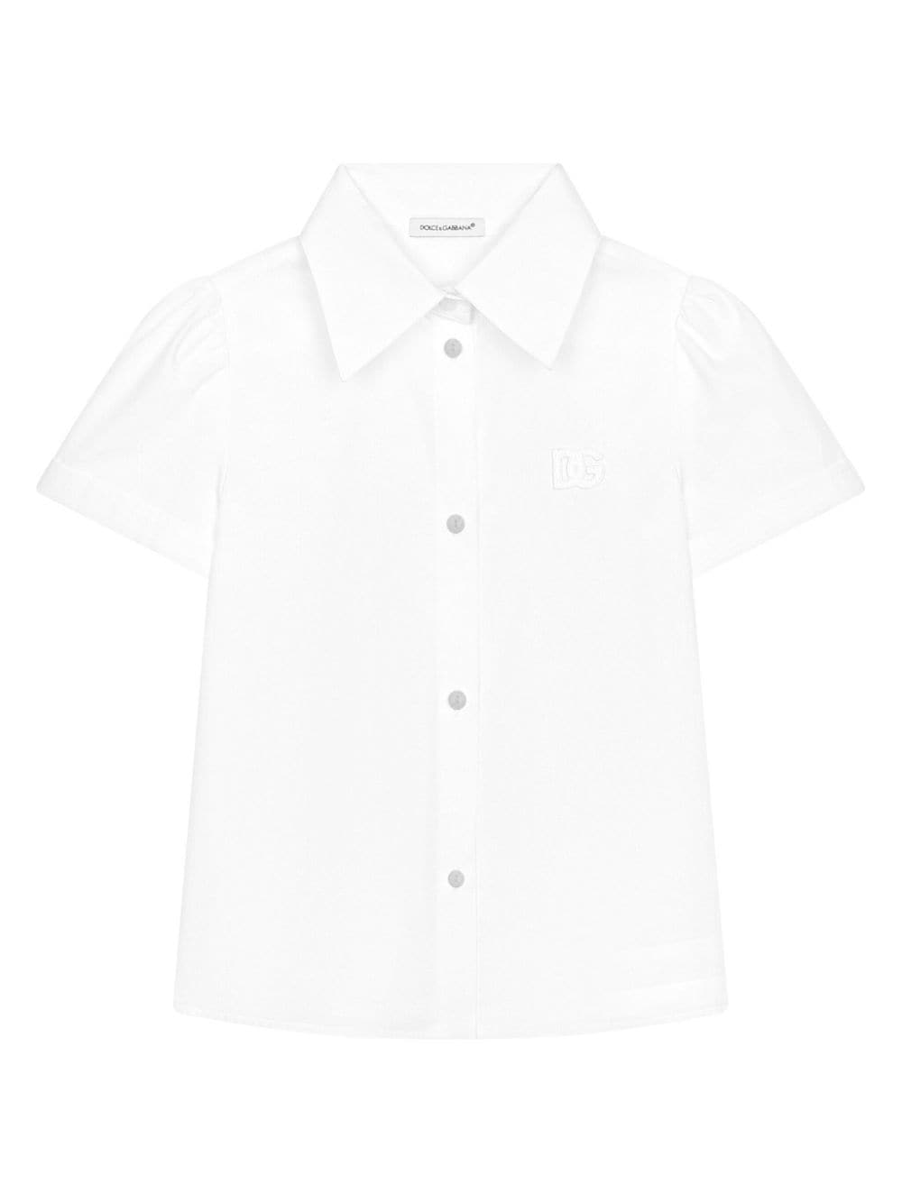 Dolce & Gabbana Kids logo-appliqué cotton shirt - White von Dolce & Gabbana Kids