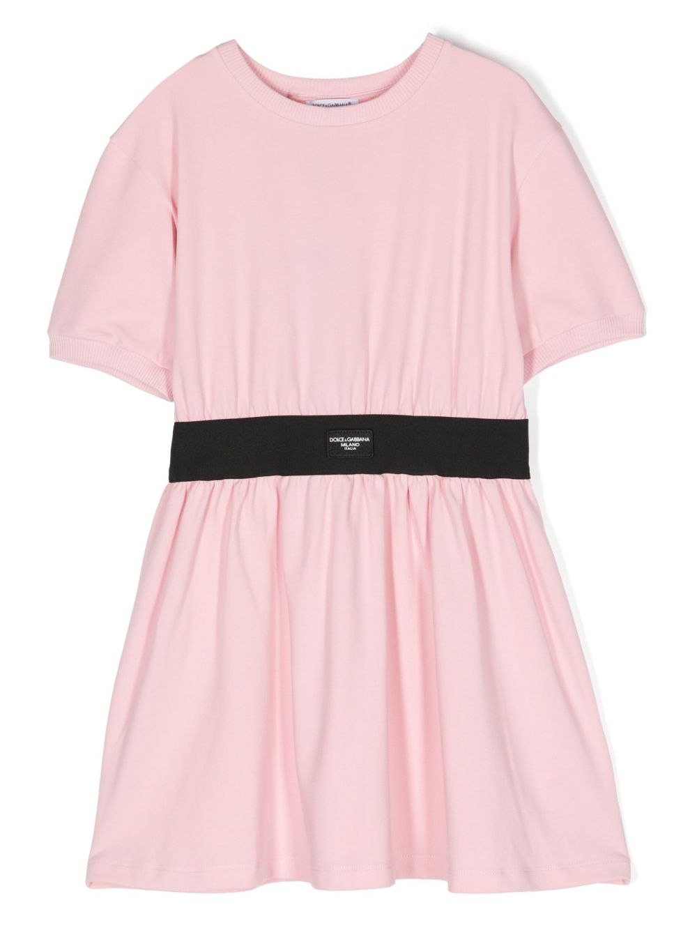 Dolce & Gabbana Kids logo-appliqué jersey dress - Pink von Dolce & Gabbana Kids