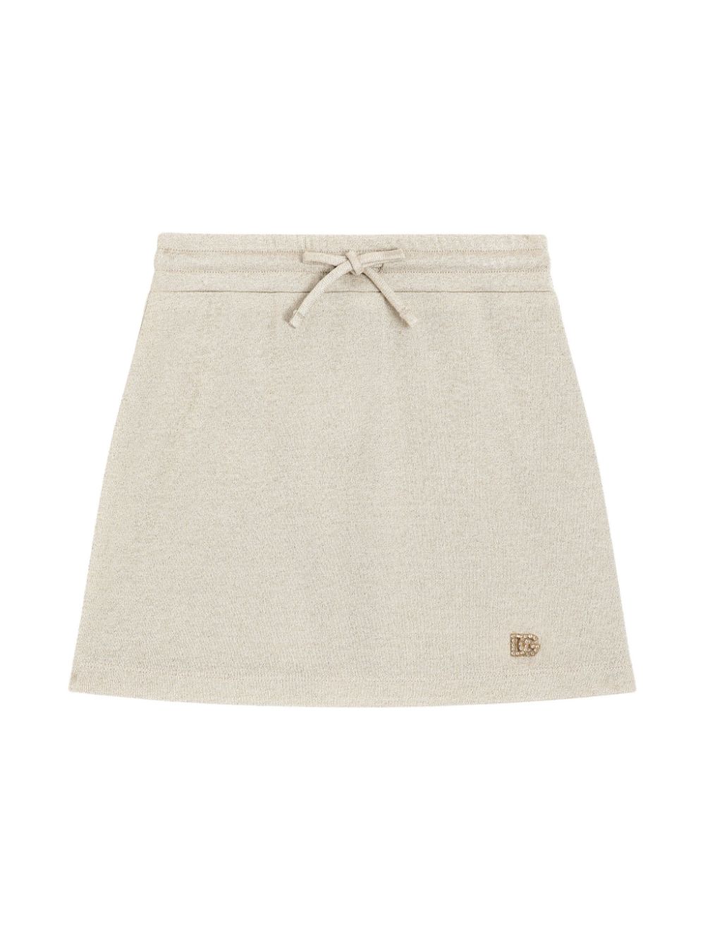 Dolce & Gabbana Kids logo-appliqué lurex skirt - Neutrals von Dolce & Gabbana Kids