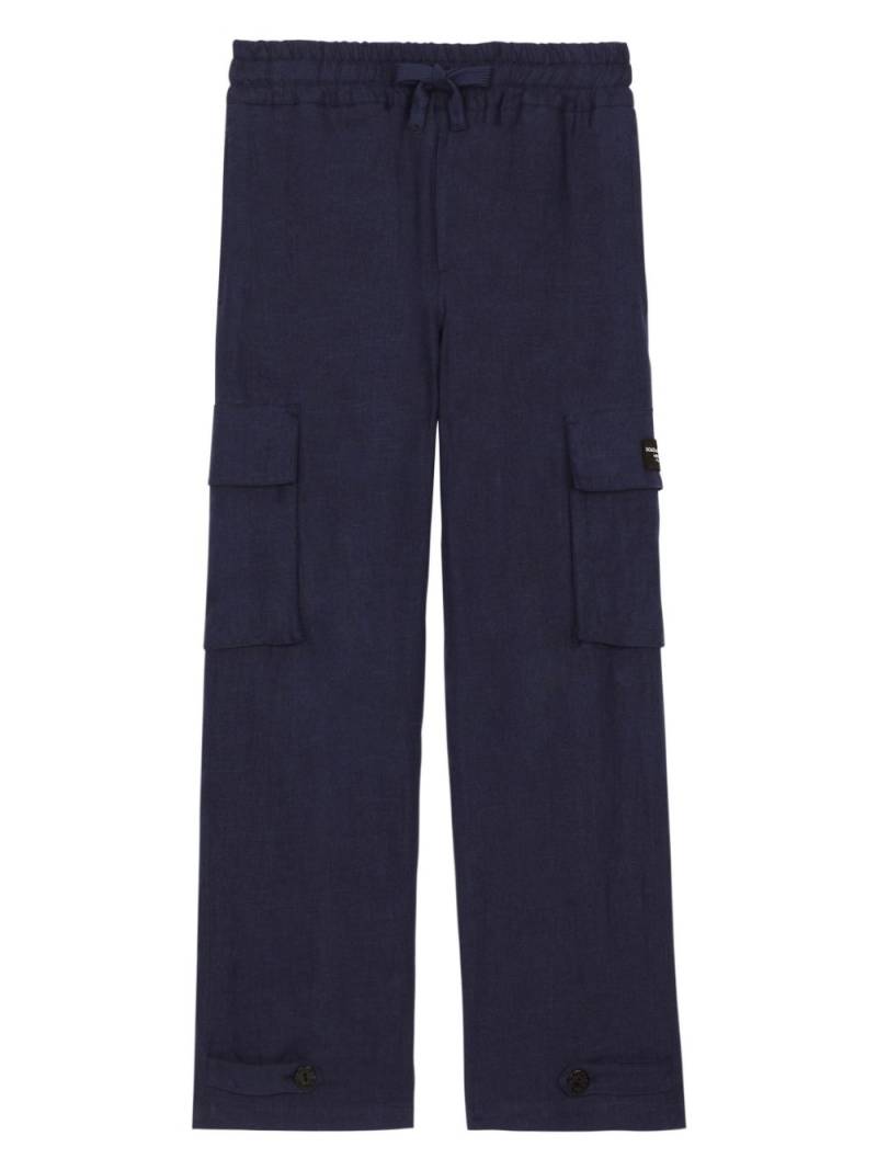 Dolce & Gabbana Kids logo-appliqué straight-leg trousers - Blue von Dolce & Gabbana Kids