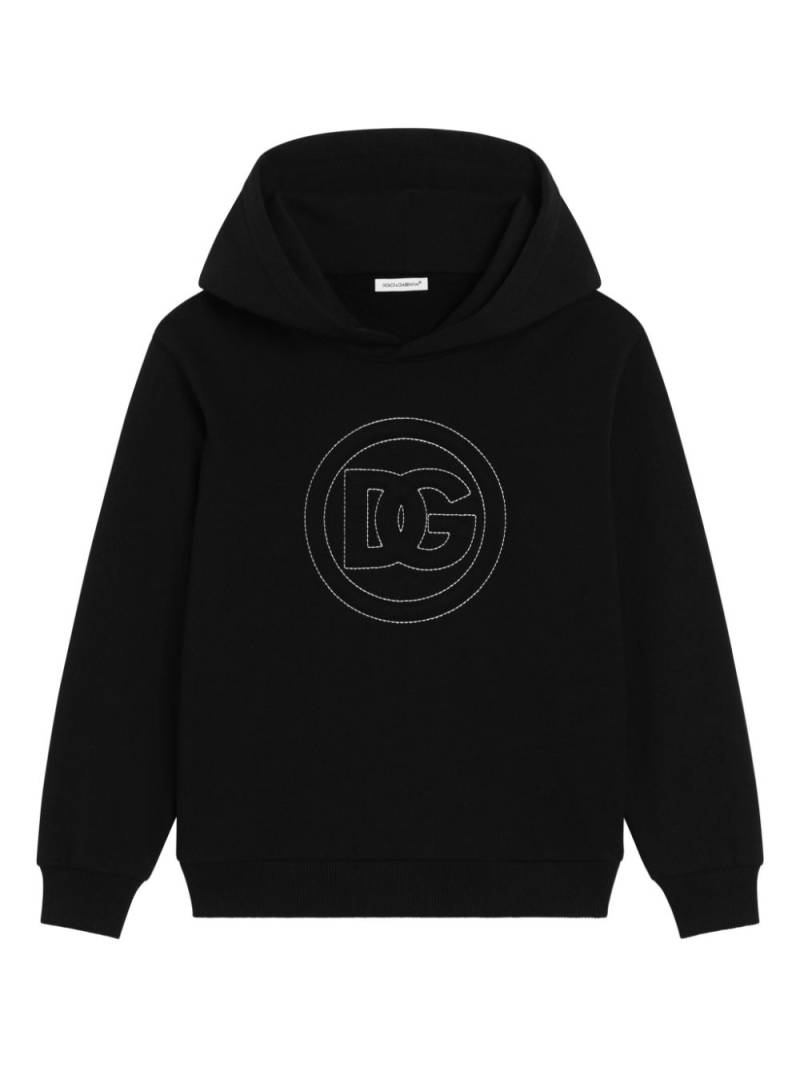 Dolce & Gabbana Kids logo-detail hoodie - Black von Dolce & Gabbana Kids