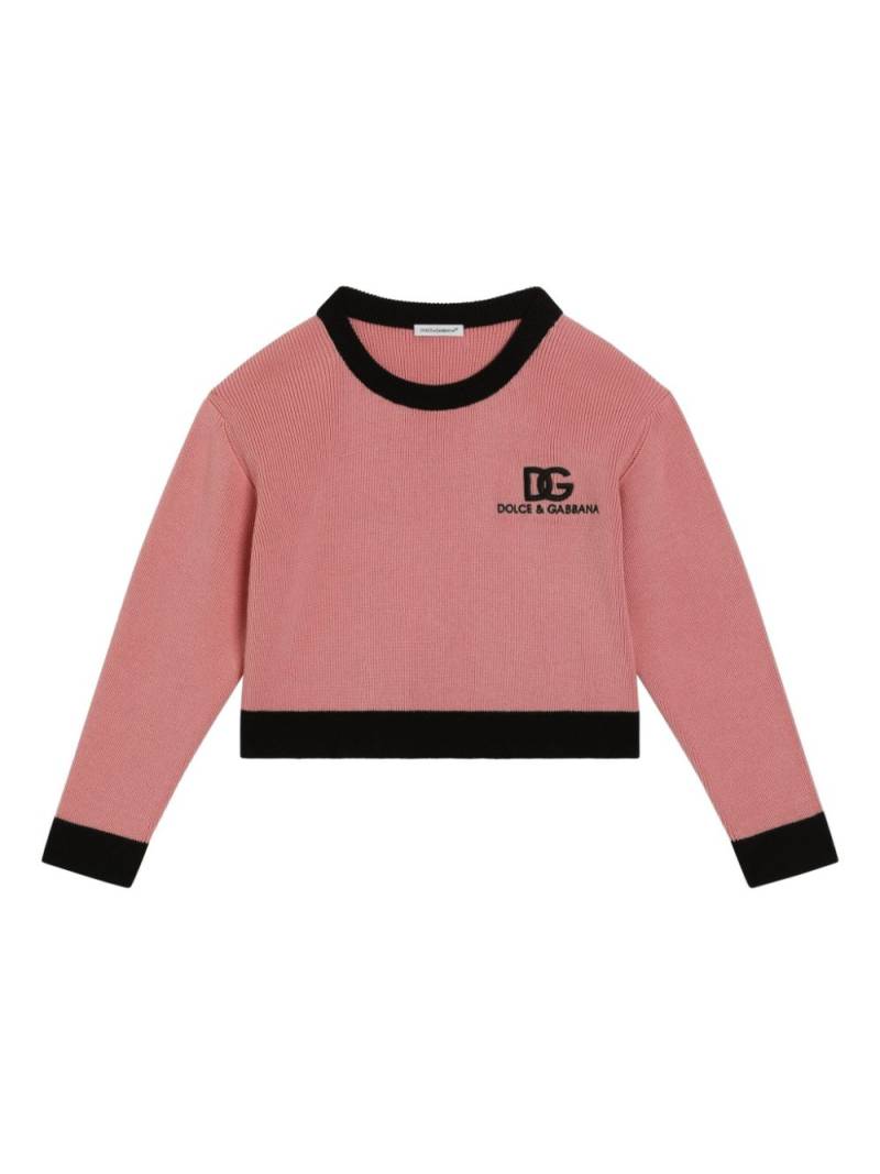 Dolce & Gabbana Kids logo-detail sweater - Pink von Dolce & Gabbana Kids